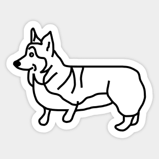 Dog Art Corgi Line Drawing Sticker